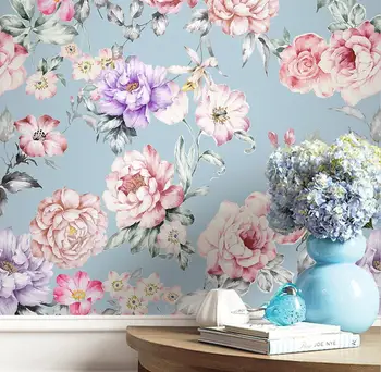 beibehang пользовательские обои papel de parede 3d Винтажные акварельные цветы обои для украшения гостиной 3D обои бумажные наклейки на стены