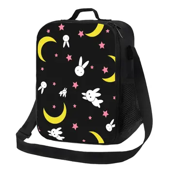 Утепленная сумка для ланча с рисунком Луны для женщин, Kawaii, Японский Аниме, термохолодильник, коробка для ланча, Офис, Пикник, путешествия
