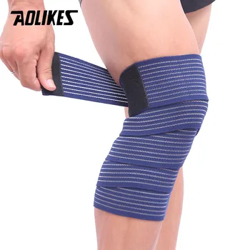AOLIKES, 1 шт., эластичная бандажная лента, спортивный ремень для поддержки колена, защита голени, компрессионный протектор для лодыжки, обертывание запястий ног