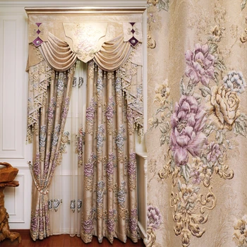 Королевские Классические Жаккардовые шторы с тиснением 4D, украшение гостиной Виллы, Высококачественная современная роскошная занавеска для окна спальни