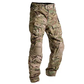 Многокамерные камуфляжные военные тактические брюки, Армейские износостойкие походные брюки, Боевые брюки для пейнтбола с наколенниками, одежда для охоты