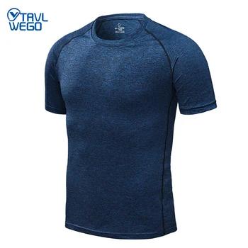 TRVLWEGO Футболка для бега, быстросохнущая дышащая футболка для профессиональных тренировок, фитнеса, бодибилдинга, спортзала с коротким рукавом, спортивные рубашки