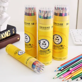 Карандаш-бочонок 12 цветов, Набор карандашей 36 цветов 24 цвета, детская ручка-раскраска, канцелярские принадлежности, подарок для детского сада, цветные карандаши