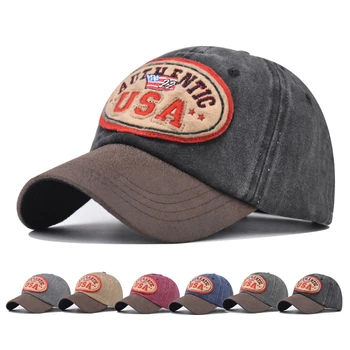 Бейсбольная кепка шляпа от Солнца в стиле ретро промывают джинсовая бейсбольная кепка США вышивка весна осень Спорт бейсбол кепки хип-хоп установлены кепки