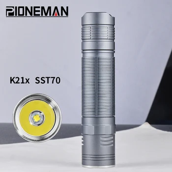 pioneman K21x Маленький Сильный фонарик 21700 тактический фонарь SST70 Мощностью до 3000 люмен