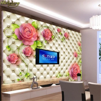 beibehang пользовательские фотообои 3d стены на заказ papel de parede 3d фотообои обои для домашнего декора Роза мягкая сумка гостиная