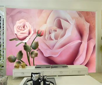 Настройте любой размер 3D обои фреска красивая романтическая теплая роза отель свадебная комната гостиная фон настенная наклейка фреска