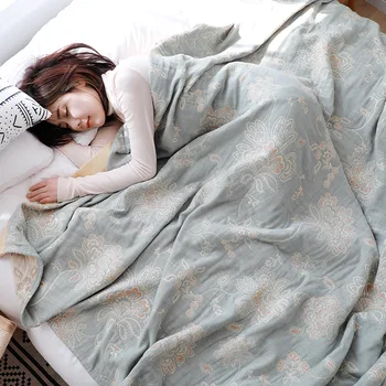 Хлопчатобумажные одеяла в скандинавском стиле для кроватей, Синие, большие, мягкие, с геометрией бохо, Покрывало для кровати, Покрывало для дивана, одеяло для двуспальной кровати