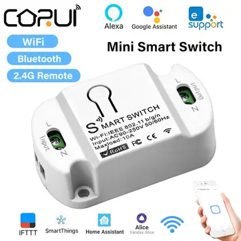 eWeLink 10A Mini Smart Switch WiFi + Bluetooth + 2,4 G Модуль дистанционного Голосового Управления Переключателями Работает С Alexa Google Home Alice APP