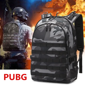 Игровой Рюкзак PUBG Мужские школьные сумки Mochila Pubg Battlefield Infantry Pack Камуфляжный дорожный холщовый рюкзак с зарядкой через USB для косплея