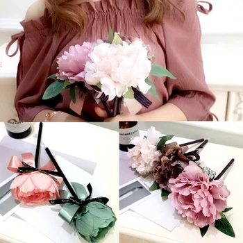 Креативная модная шариковая ручка с розами, имитирующая цветок, Кружевная ручка с бантом, Подарочная бесплатная доставка