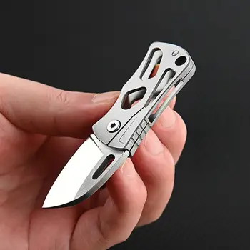 Карманный нож Складной резак из нержавеющей стали Многоразового использования, Маленький Портативный Нож со стальным лезвием, Снаряжение для кемпинга
