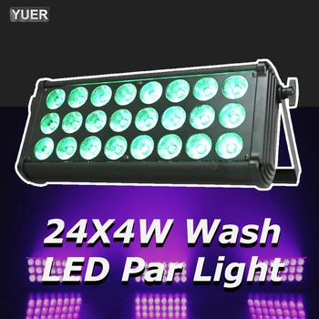 Новая Форма 24X4W LED Strobe Par Light DJ Disco Lights RGBW DMX512 Wash Lamp Сценическое Диджейское Оборудование Праздничное Свадебное Рождественское Украшение