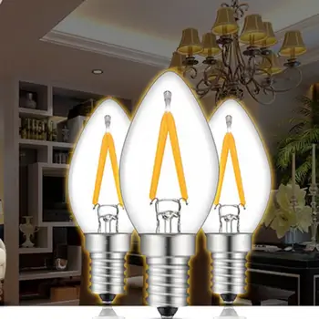 E12 Мини-свеча C7 Ночная лампа для холодильника 2 Вт светодиодный Винт 110 В/220 В Свет COB чип Накаливания