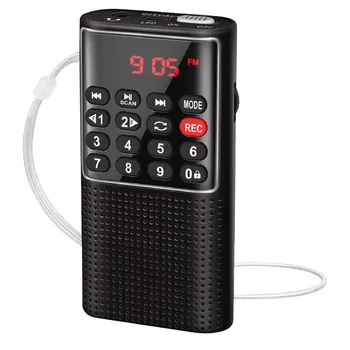 Карманное FM-радио Walkman Портативное Аккумуляторное радио с Диктофоном, Ключом Блокировки, Проигрывателем SD-карт, Перезаряжаемым Звукозаписывающим устройством