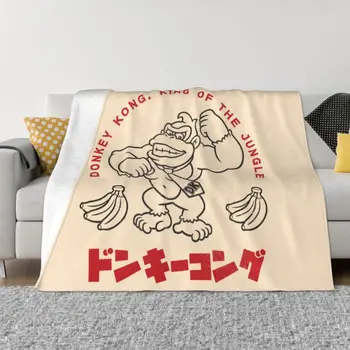 Одеяло Donkey Kong с 3D принтом, Мягкое фланелевое Флисовое Теплое Одеяло с Гориллой в Джунглях, Покрывала для офисной кровати, Покрывала для дивана