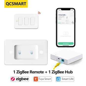 ZigBee 3.0 US wireless 3 Gang Дистанционный Переключатель Сцены с Проводным управлением Шлюзом с приложением Tuya Smart Life Home Assistant Zigbee2MQTT