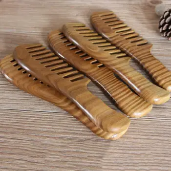 Модные деревянные расчески ручной работы из сандалового дерева, массажер для головы, широкая зубчатая расческа для инструментов для укладки волос