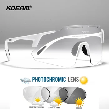 KDEAM Фотохромные мужские солнцезащитные очки для Велоспорта толщиной 1,5 мм, Поляризованные Очки для бега, Рыбалки, Защита от UV400, уличные очки