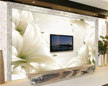 Фотообои Beibehang на заказ, современные 3D обои, лилия, художественный дизайн, спальня, офис, гостиная, фон, настенные обои, фрески