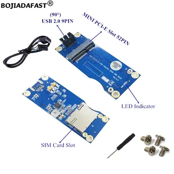 Mini PCI-E mPCIe 52PIN к USB 2.0 9Pin Вертикальный Беспроводной модуль Адаптер Слот Для SIM-карты Поддерживает GSM 3G 4G LTE Модем