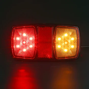 AOHEWEI 2 x Водонепроницаемый светодиодный Задний фонарь Прицепа, Индикатор направления тормоза заднего положения, 12 В, Красные Янтарные Лампы для Лодки, Грузовика, Каравана