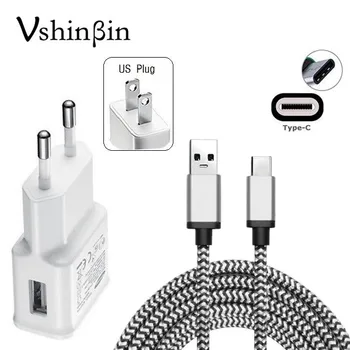 Vshinbin 2-в-1 USB Настенное Зарядное устройство + Кабель синхронизации данных Type C Для LG G7 G6 G5 Q6 Q8 V30 V20 V30s LG Nexus 5X Type C-Кабель