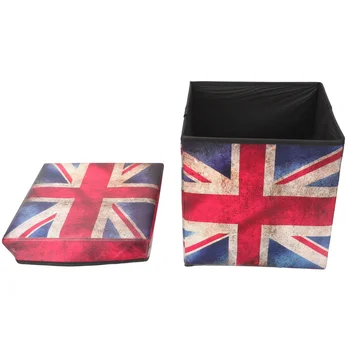 Пуфик для хранения бытовой складной пуфик для хранения табурет с рисунком британского флага