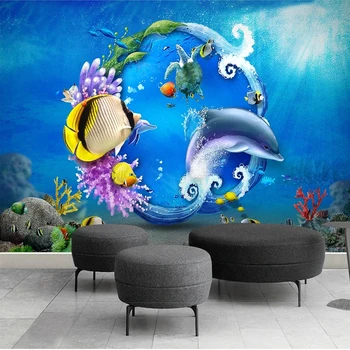 Пользовательские фото 3D Обои Прохладное Лето Подводный Мир Океан Для гостиной ТВ Фон Papel De Parede Настенная живопись Tapety