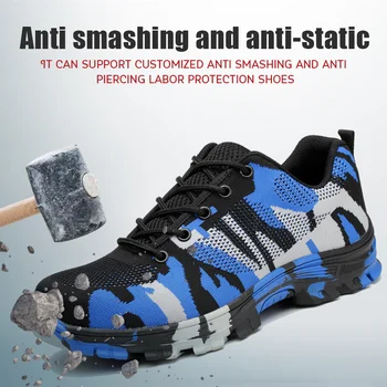 Новые дышащие защитные ботинки для мужчин с функцией защиты от ударов и уколов, стальной носок и защита безопасности