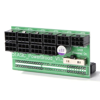 Блок питания Breakout Board 750 Вт-1200 Вт Блок питания 10 Портов PCIe 6 Pin для HP DPS-800GB, DPS-1200FB, DPS-1200QB, BTC Miner для майнинга