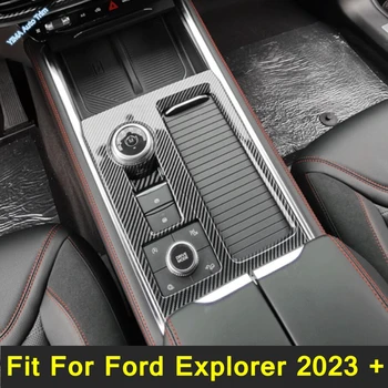 Внешний вид из углеродного волокна Внутренняя панель коробки переключения передач автомобиля, отделка Рамы, Модификация Декоративных Аксессуаров для Ford Explorer 2023