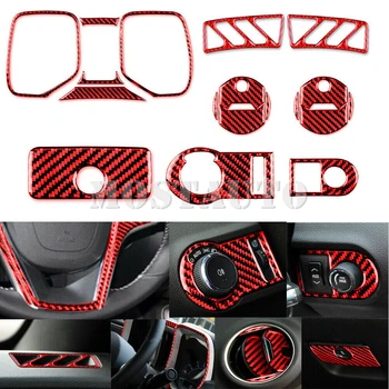 Для Chevrolet Camaro, Красный комплект аксессуаров для интерьера из углеродного волокна, отделка крышки 2010-2015, 18 шт., весь комплект для интерьера