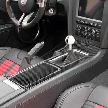 Модификация панели переключения передач автомобиля из углеродного волокна, накладные планки, декоративные наклейки для Ford Mustang 09-13, аксессуары для интерьера