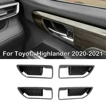 Для 2020 - 2021 Toyota Highlander Внутренняя ручка двери, украшение чаши, накладка, наклейка из углеродного волокна, автомобильные аксессуары