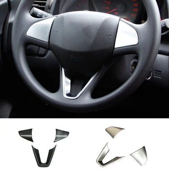 Для Honda FIT JAZZ аксессуары 2014-2018 ABS Матовый/из углеродного волокна Кнопка рулевого колеса автомобиля рамка Панель крышка отделка для укладки 3 шт.