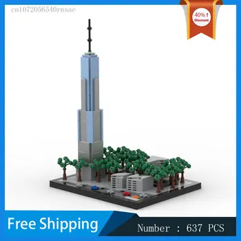 MOC Building Blocks Модульная архитектурная модель One World Trade Center, сделай сам, Кирпичи, Коллекция игрушек для детей, серия City View