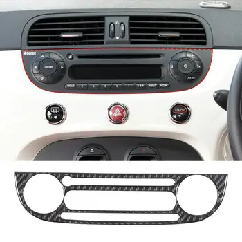 Для 2011-2019 Fiat 500 из мягкого углеродного волокна, автомобильное центральное управление, наклейка на CD-панель, аксессуары для защиты салона автомобиля RHD