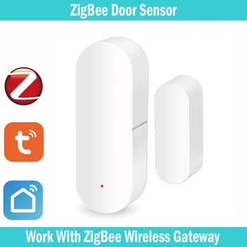 Tuya Smart ZigBee Дверной Оконный Контактный Датчик Умный Дом Беспроводные Детекторы Дверей Открытие/Закрытие приложение Удаленная Сигнализация работа с zigbee hug