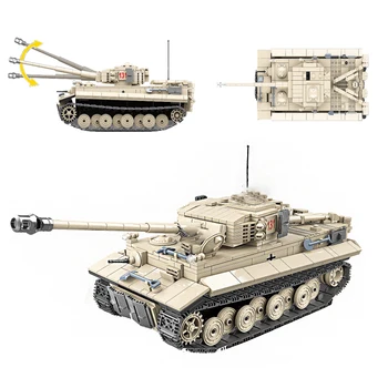 WW2 Военная Германия Военный танк Тигр 131 Модель с солдатским оружием Армейские строительные блоки игрушки для детей подарок 100061 1018 шт.
