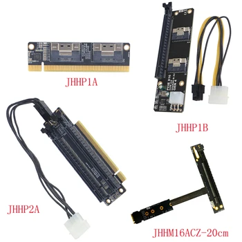 Карта расширения PCIe 4,0x16 на 4 Порта PCI-E Gen4 X16 Для SlimSAS 8i X2 SFF8654 Адаптер Видеокарты для NVMe SSD-адаптера