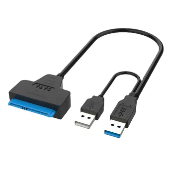 USB 3,0/USB2.0 на SATA 22Pin Кабель-адаптер для 2,5/3,5 дюймов SSD HDD Внешний преобразователь мощности жесткого диска Высокая скорость