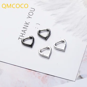 QMCOCO Серебристый цвет, серьги в форме сердца для Женщин, простой индивидуальный дизайн, Свадебная вечеринка, изысканные украшения, Аксессуары для ушей