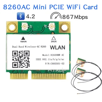 Беспроводной-AC 8260 8260HMW 8260AC Mini PCI-e 2,4 g 5g WI-FI для Intel 8260 802.11a/b/g/n/ac + Bluetooth 4,2 867 Мбит/с сетевая карта WiFi