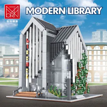 Почтовые ящики MOC 2734 шт., современная библиотека, архитектура с видом на улицу, городские строительные блоки, кирпичи, развивающие детские игрушки, подарок