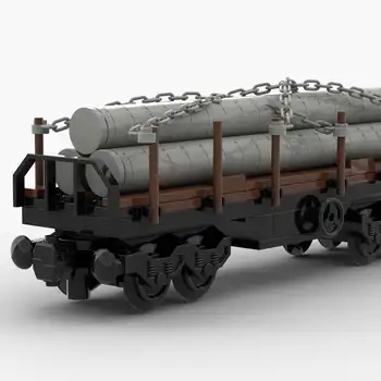MOC Модель Городского грузового поезда, Дорожный камень, строительные блоки, кирпичи, развивающие растения, игрушки для украшения своими руками для детей