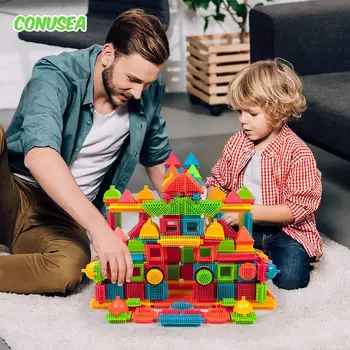 Строительный блок в форме детской щетинки Интеллектуальное Моделирование Интерактивная Родительско-детская сборка Diy Обучающая Кирпичная игрушка