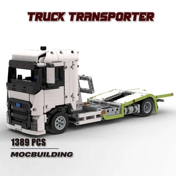 Строительные блоки MOC Truck Transporter F-max Cab Vehicle Technology Bricks, креативный городской автомобиль, сборка своими руками, детская игрушка в подарок