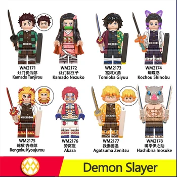 Demon Slayer Daki Giyuutarou Douma Кибуцудзи Музан Аниме Кирпичи Мини Фигурки Соберите Игрушки Куклы Совместимы с Lego