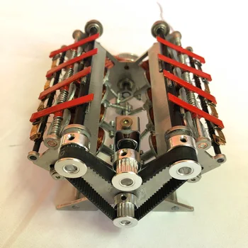 Модель двигателя V8 из алюминиевого сплава, обучающая игрушка по научной физике, модель электромагнитного двигателя, которую можно запустить